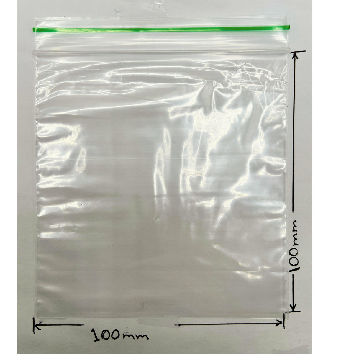 Clear 100x100mm 3.9x3.9 inch resealable plastic bags for general storage
