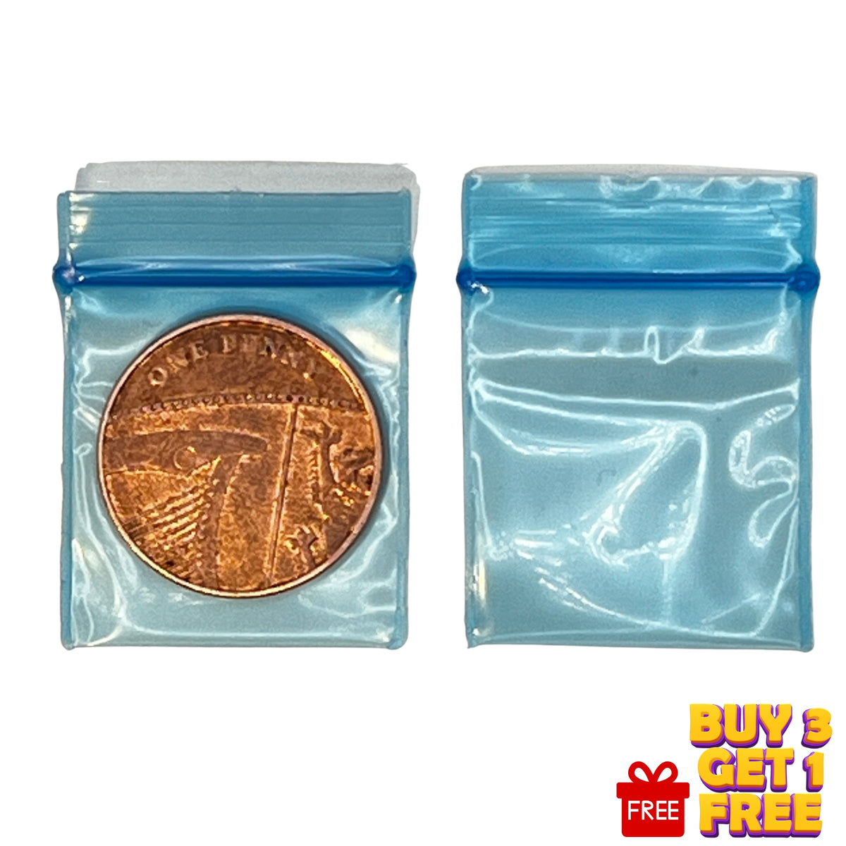 25x25mm , 1 inches , yellow resealable plastic grip seal bags 100 pack size display blue