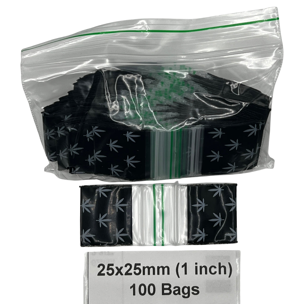 25x25mm (1x1 Inch) Printed Resealable Plastic Zip Bags & Baggies – 100 Pack