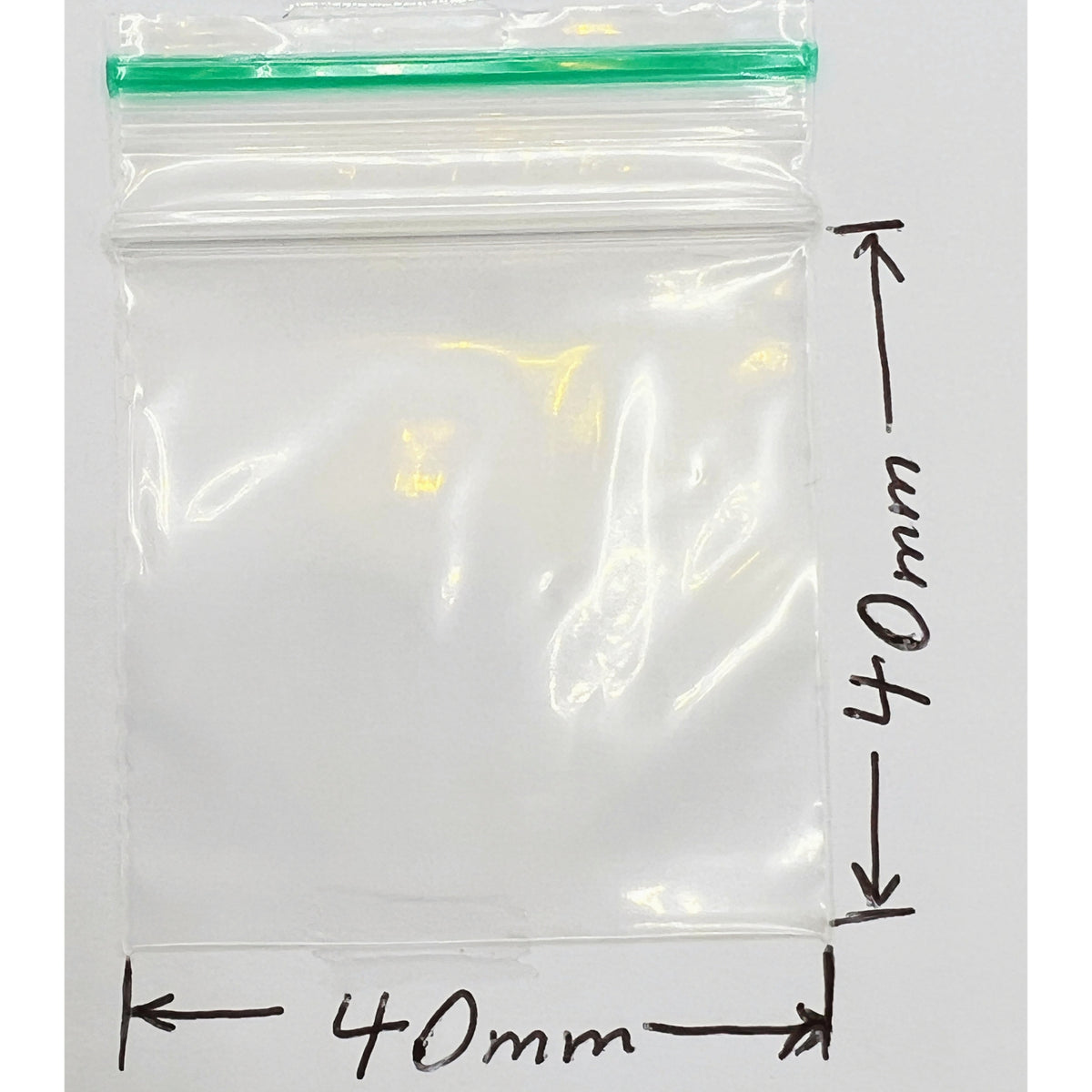Clear 40x40mm 1.6x1.6 inch resealable plastic zip bags and baggies