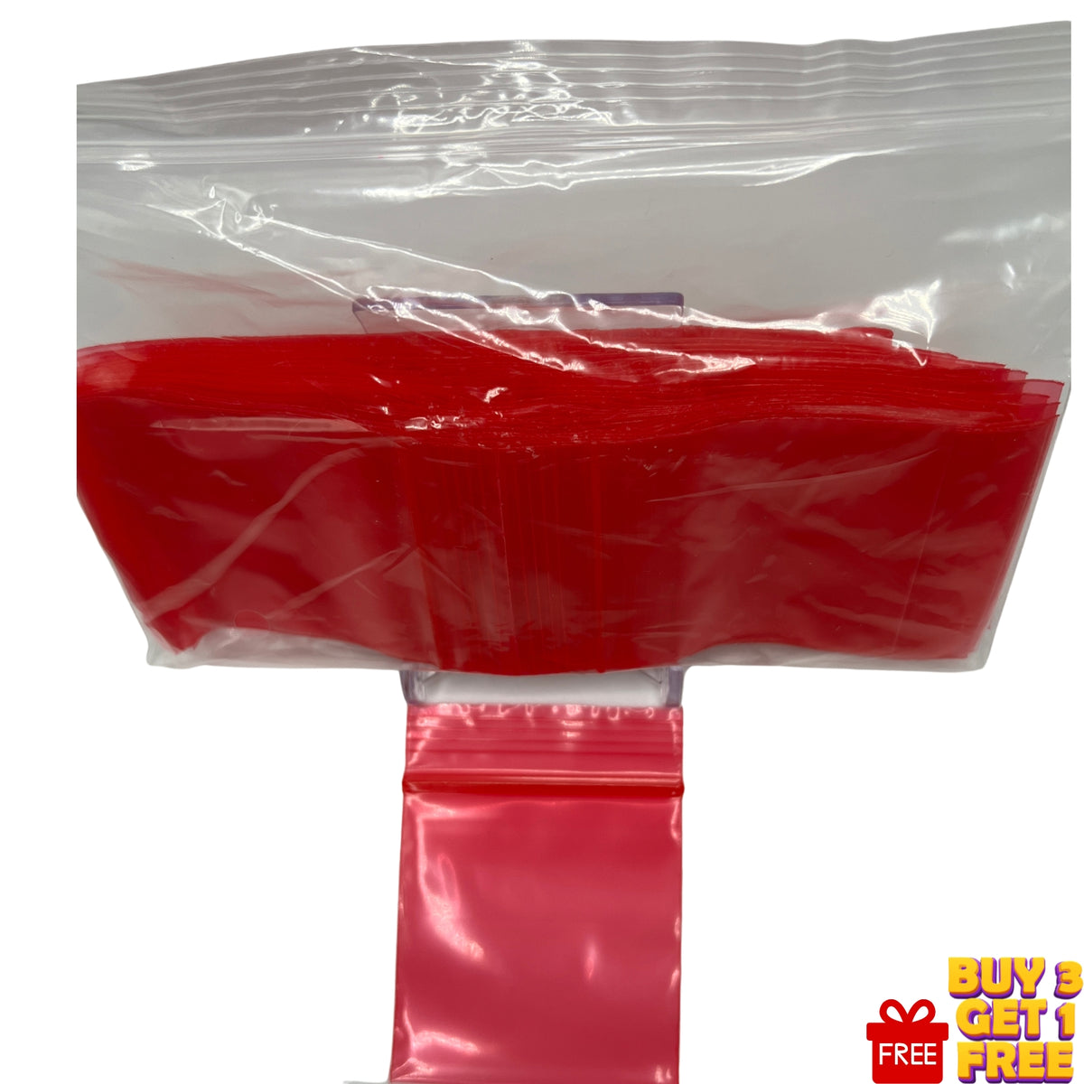 50x50mm red resealable plastic zip bags 100 pack