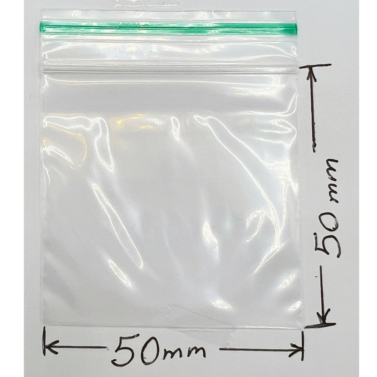 Clear 50x50mm 2x2 inch resealable plastic zip bags for everyday storage