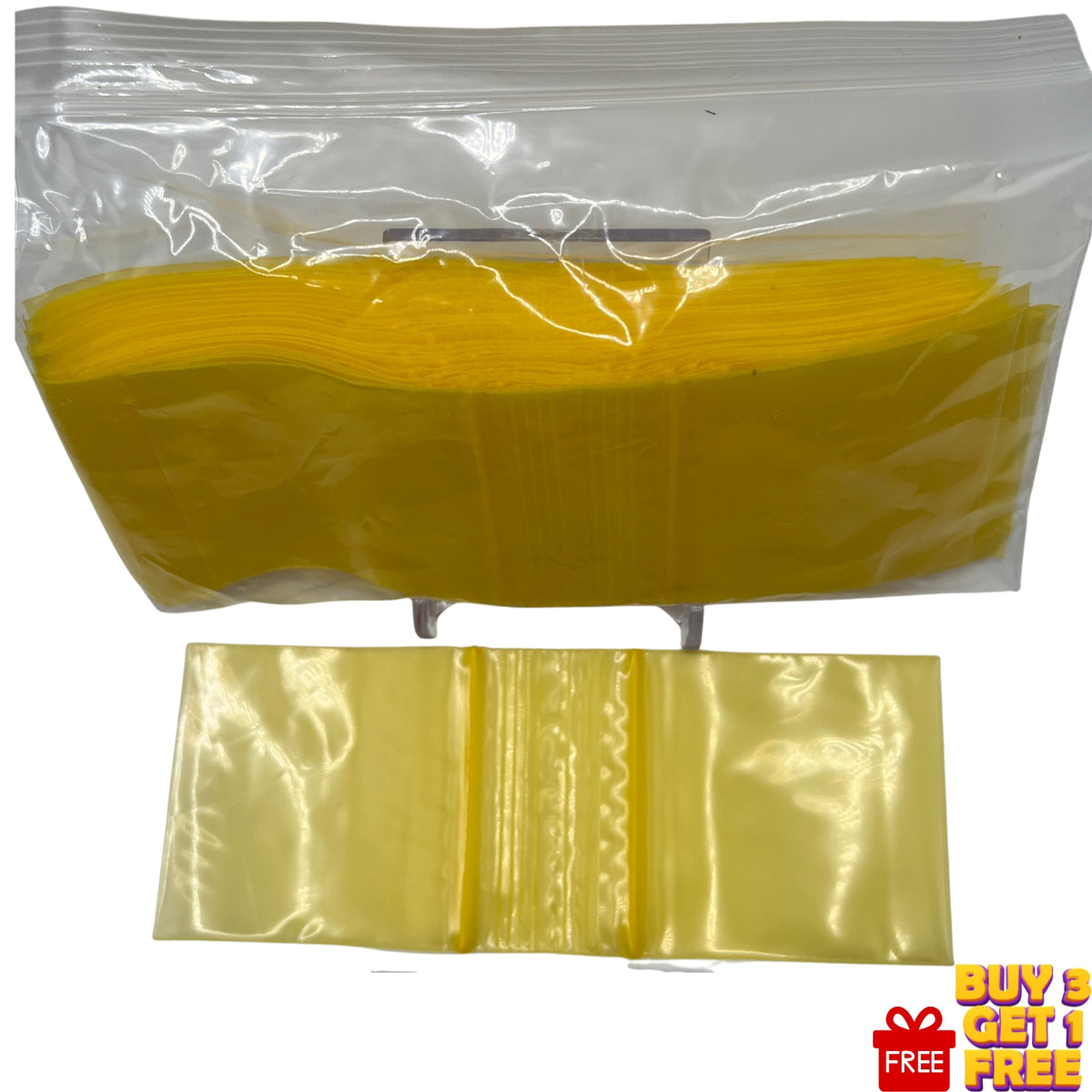 2x2 inch yellow poly grip seal bags for crafts and packaging