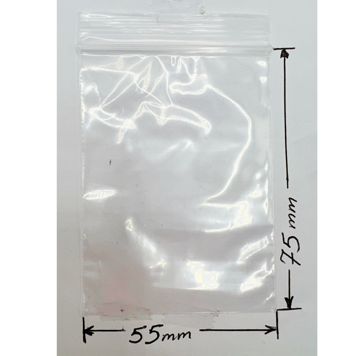 Clear 55x75mm 2.2x3 inch resealable clear polythene bags
