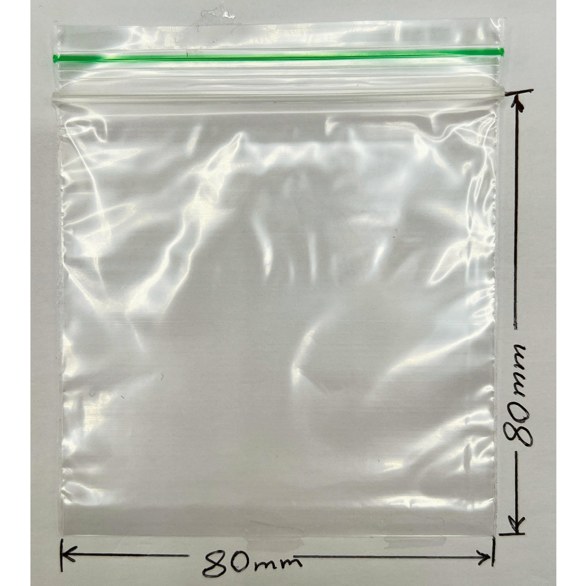 Clear 80x80mm 3.2x3.2 inch resealable grip seal plastic bags